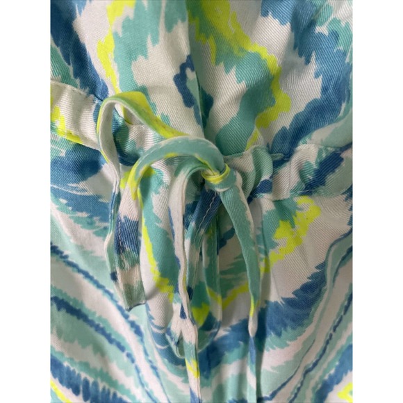 New Southern Tide Blue Kendall Geometric Print Short Romper tassels pockets M - Picture 8 of 9
